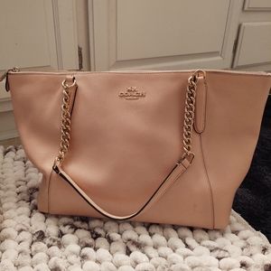 Coach Peach Rose Ava chain tote